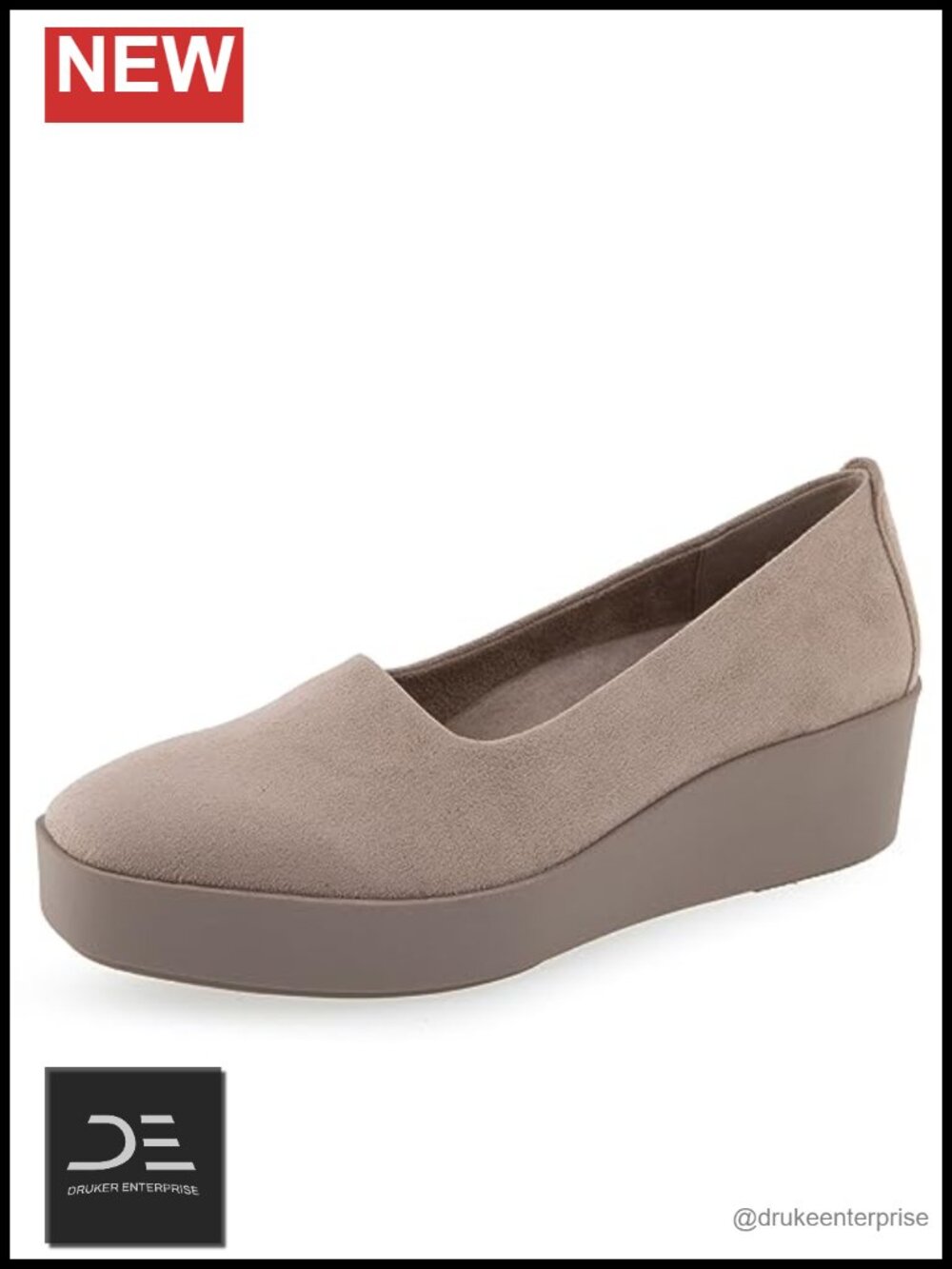Aerosoles Cowley Womens Stretch Faux Suede Loafers Wedge Heel Ortholite
